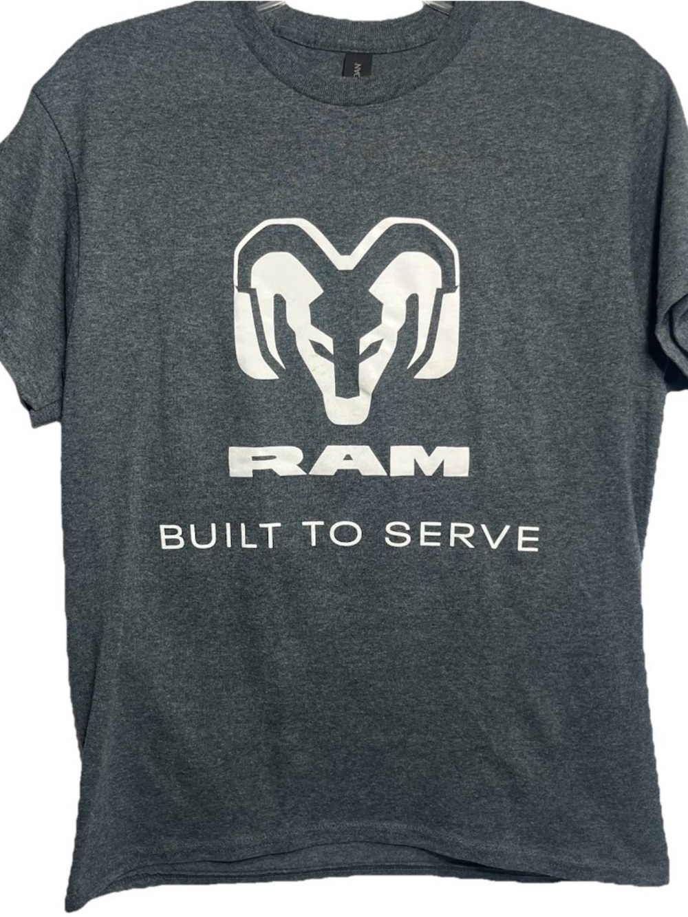 Official Dodge Ram Built to Serve Charcoal Gray T-Shirt Size Large